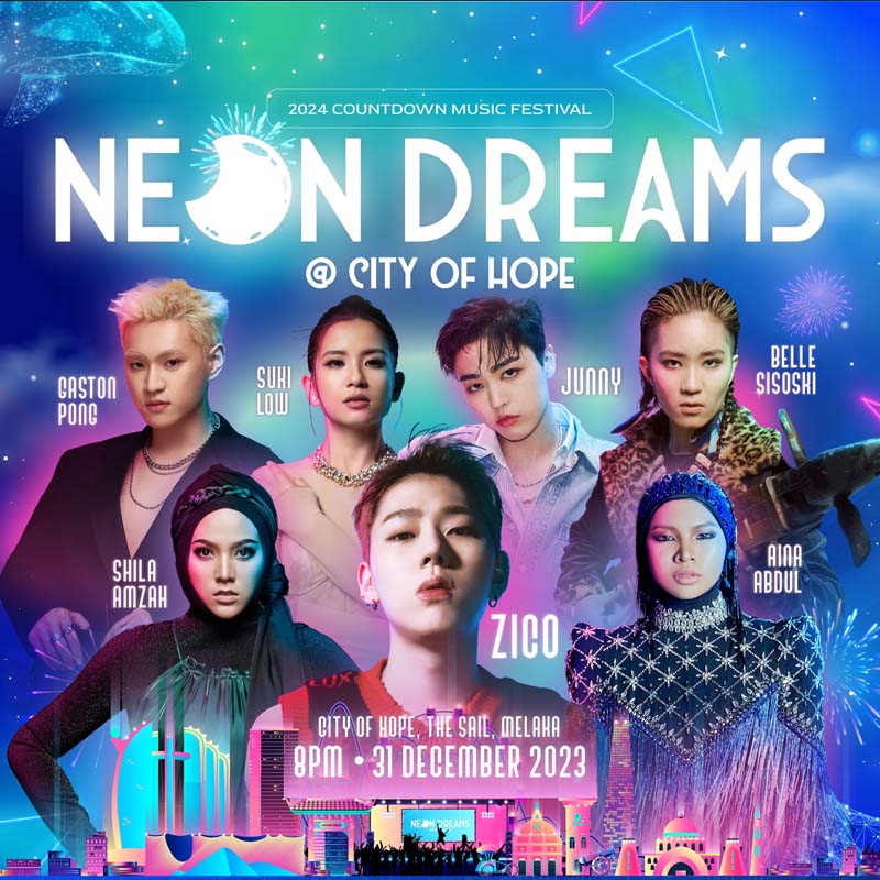Neon Dreams City of Hope 2023 2024 - Melaka NYE Countdown 2024